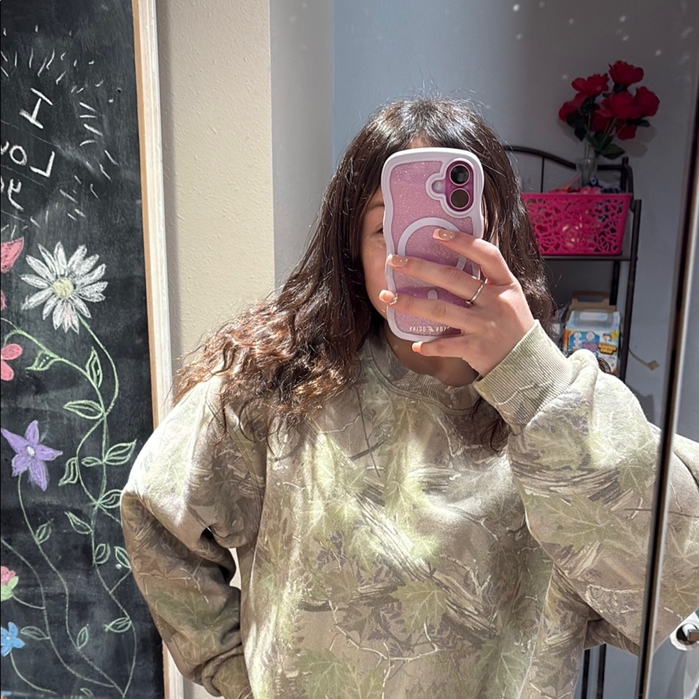 PacSun Women's Camo Crewneck